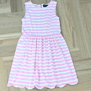 DUFFIELD LANE Pink and White Striped Dress Medium